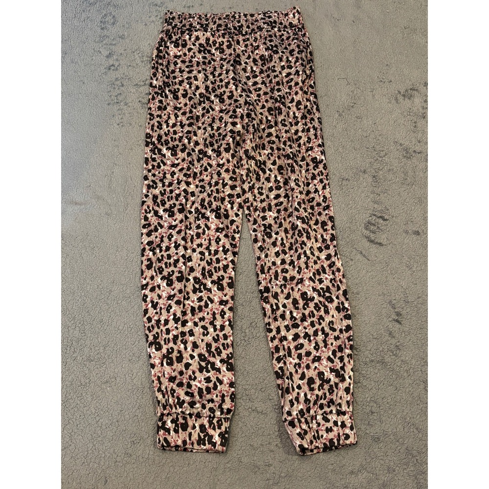 Zara Womens Leopard Print Jogger Pants Elastic Waist Animal Print XS